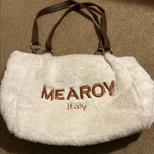 White Faux Fur Shoulder Bag